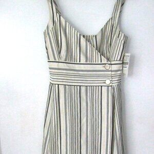 NEW, Zara Black and White Split Side, Striped Print V Neck Dress